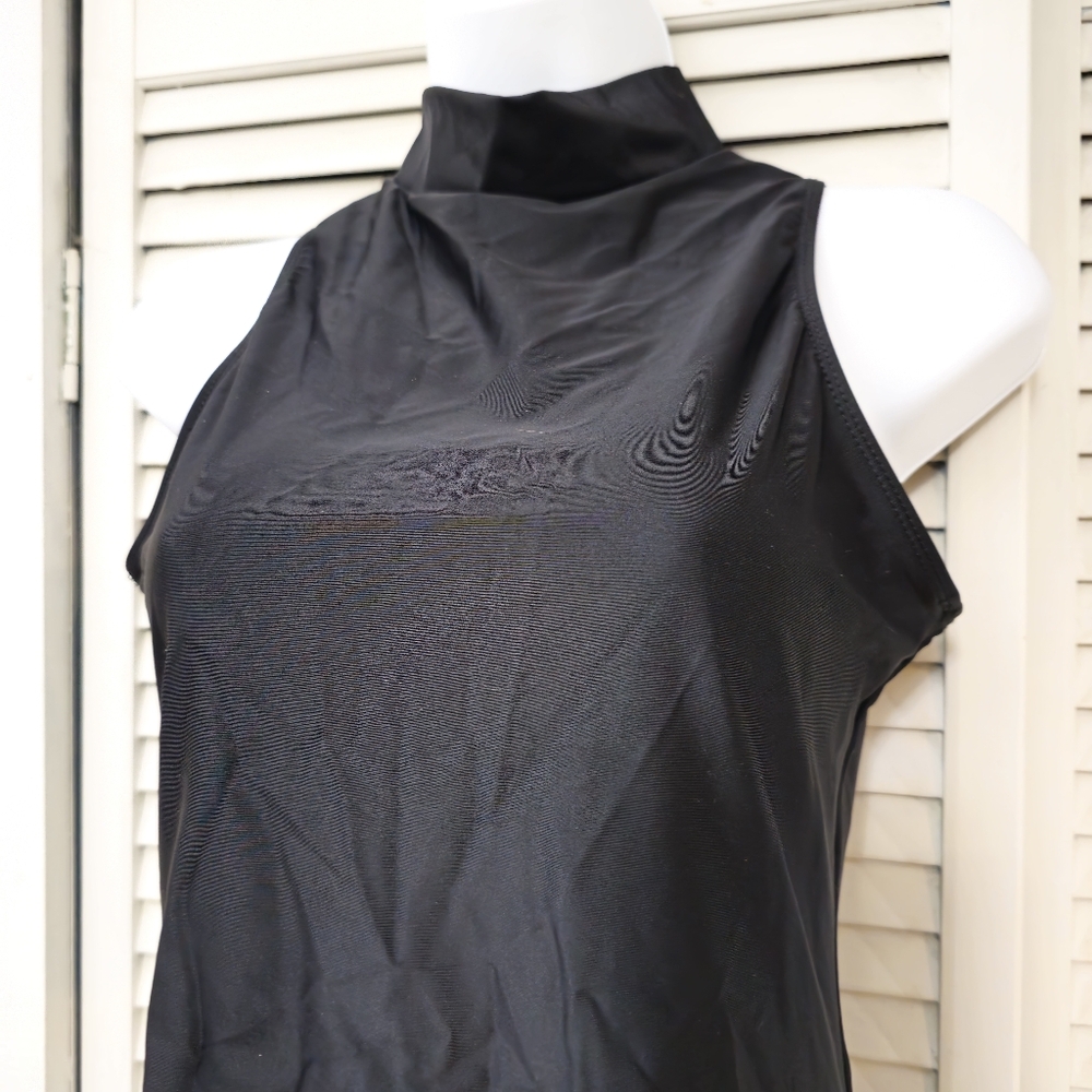 Womens Small Black Sleeveless Mock Neck One Piece Swimsuit‎ - Picture 8 of 8